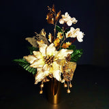 Arranjo de Natal Off White - Luxo -  Off White e Dourado - 37cmX20cm