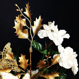 Arranjo de Natal Off White - Luxo -  Off White e Dourado - 37cmX20cm