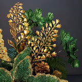 Arranjo de Natal Verde - Luxo - Verde e Dourado - 37cmX20cm