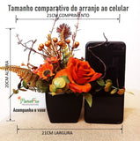 Mini Arranjo de Flores Premium - 21X20cm 🌸 Decoração de Sala Escritório Casamento Presente Sofisticado