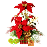 Arranjo de Natal Xadrez Luxo | Vermelho e Verde | 42X30cm