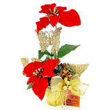 Arranjo de Natal Gold | Dourado & Vermelho - 32X24cm - MarketFlor