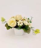 Mixed Floral - Rosa e Jasmim Gardênia - Off-White - 18X16cm