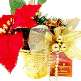 Arranjo de Natal Gold | Dourado & Vermelho - 32X24cm - MarketFlor