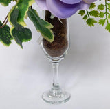 Arranjo Floral na Taça-| Lírio Roxo - 30X50Cm
