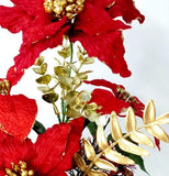 Arranjo de Natal Xadrez Luxo | Vermelho e Verde | 42X30cm