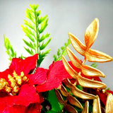 Arranjo de Natal Luxo | Vermelho e Dourado - 40X35cm