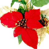 Arranjo de Natal Gold | Dourado & Vermelho - 32X24cm - MarketFlor