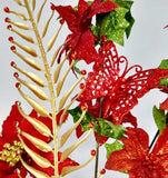 Arranjo de Natal Luxo | Vermelho e Dourado - 63X42cm