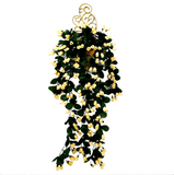 Arandela Dourada com Buquê Caído de Mini Botões - Salmão - 30X88cm